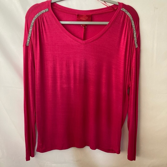 Jennifer Lopez Pink Long Sleeves Top Small/Medium BNWT - Picture 8 of 9